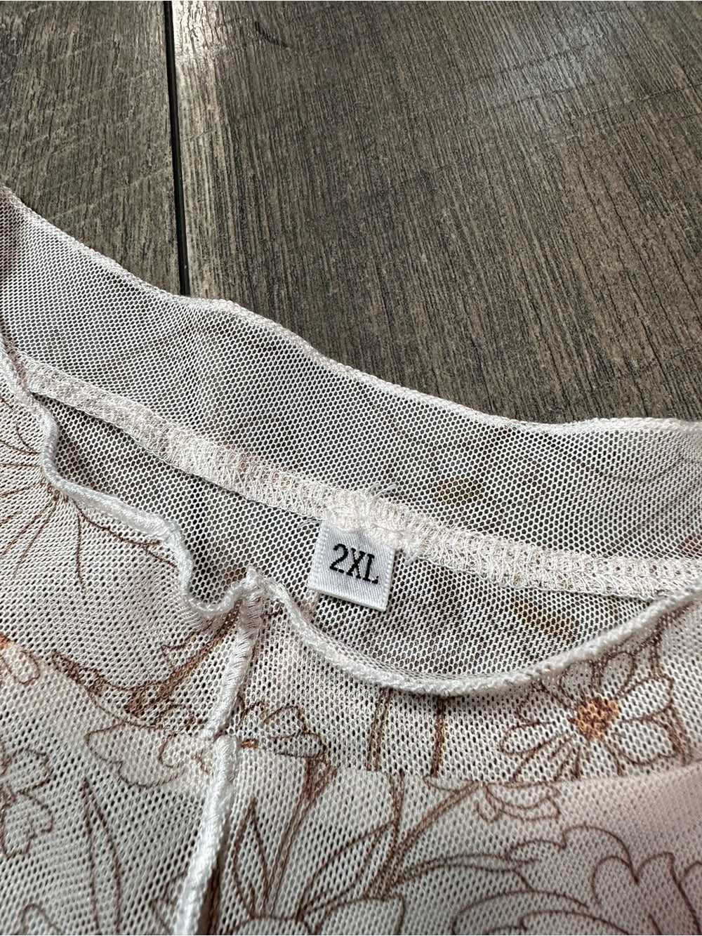 Unbranded Sheer Floral Mock Neck Top