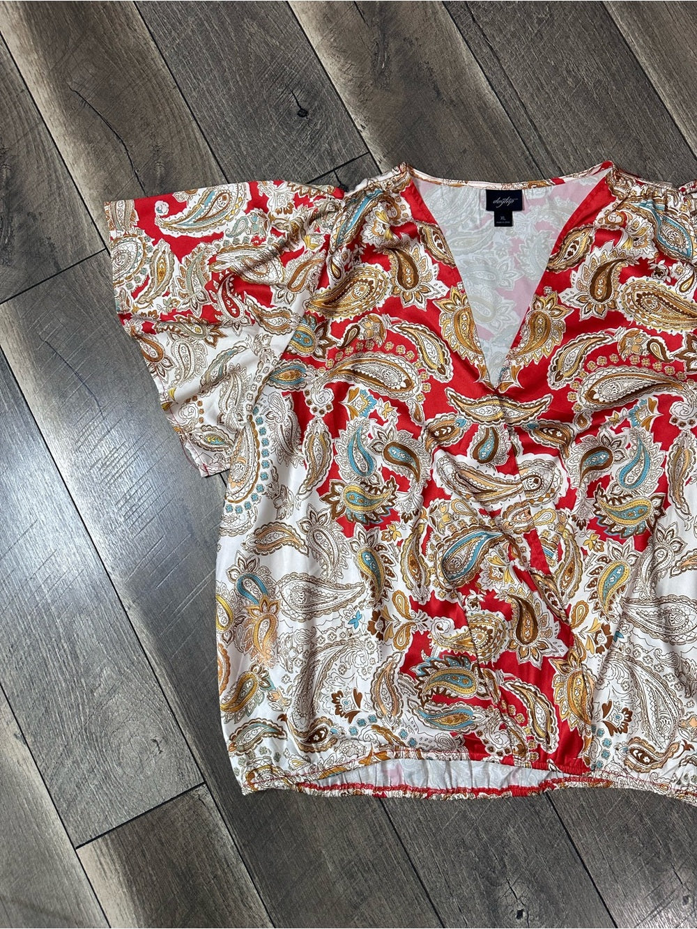 Daytrip Satin Ruffle Sleeve Top