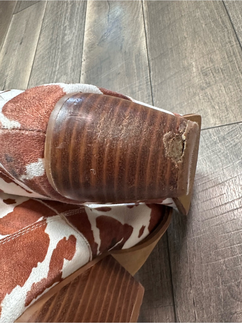 Beast Fashion Dakota Cow Print Western Ankle Boots