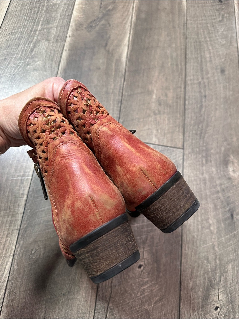 Circle G by Corral Distressed Leather Ankle Booties