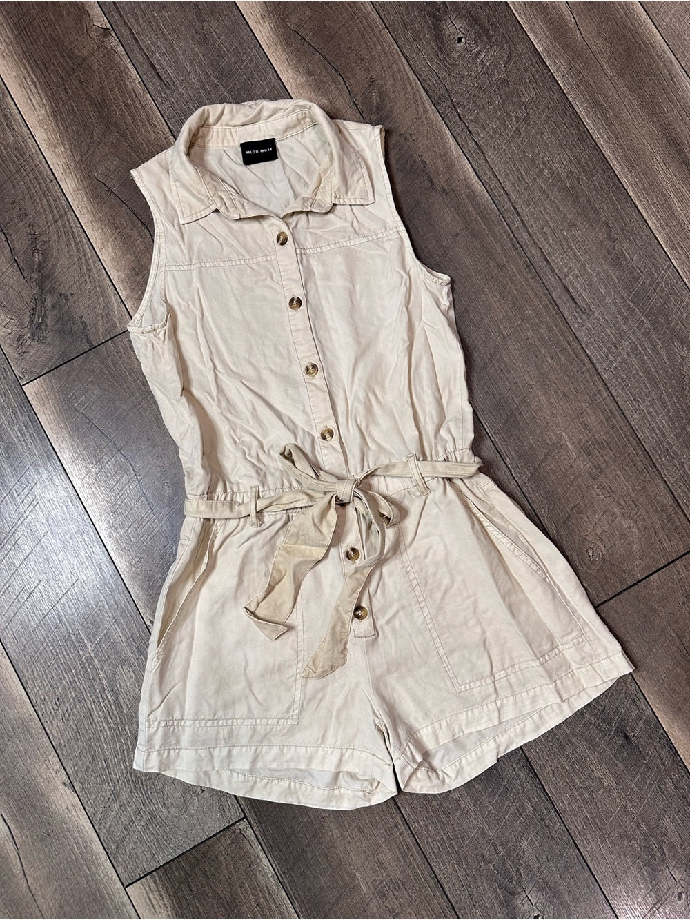 Miou Muse Button Front Romper