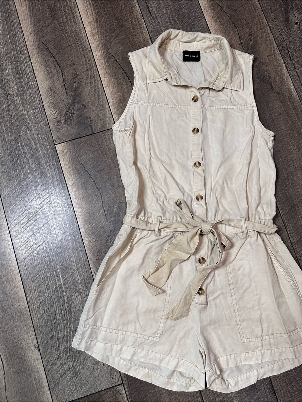 Miou Muse Button Front Romper