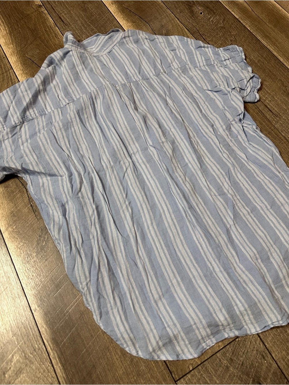 Aerie Striped Button Down Short Sleeve Top