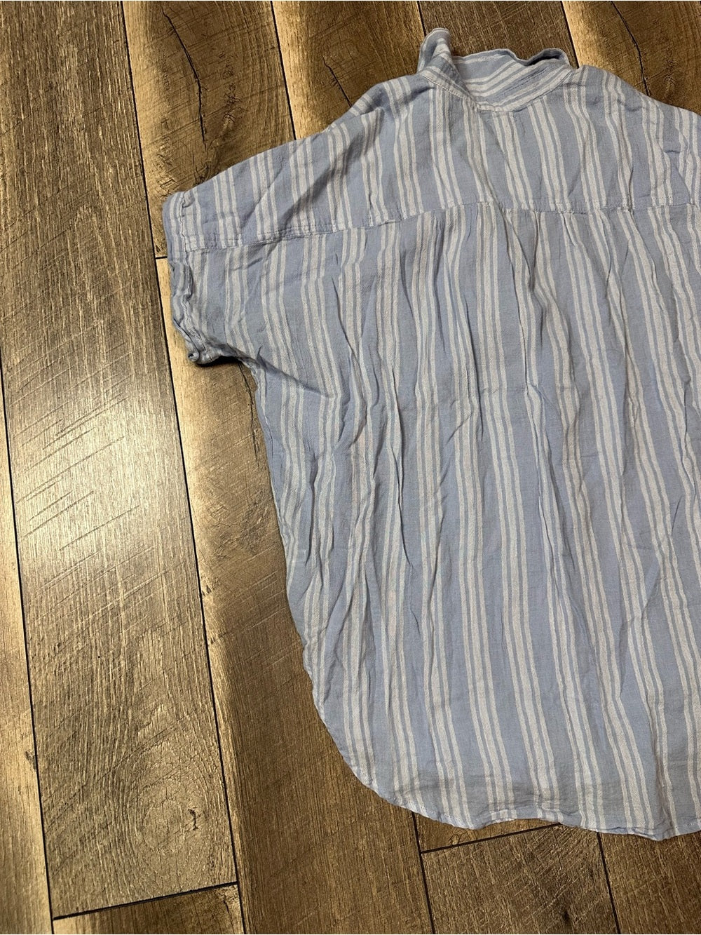 Aerie Striped Button Down Short Sleeve Top