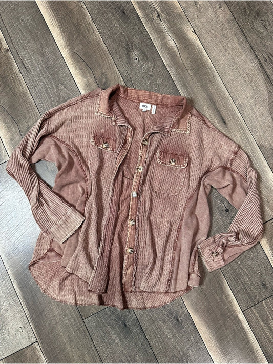 BKE Waffleknit Button Down