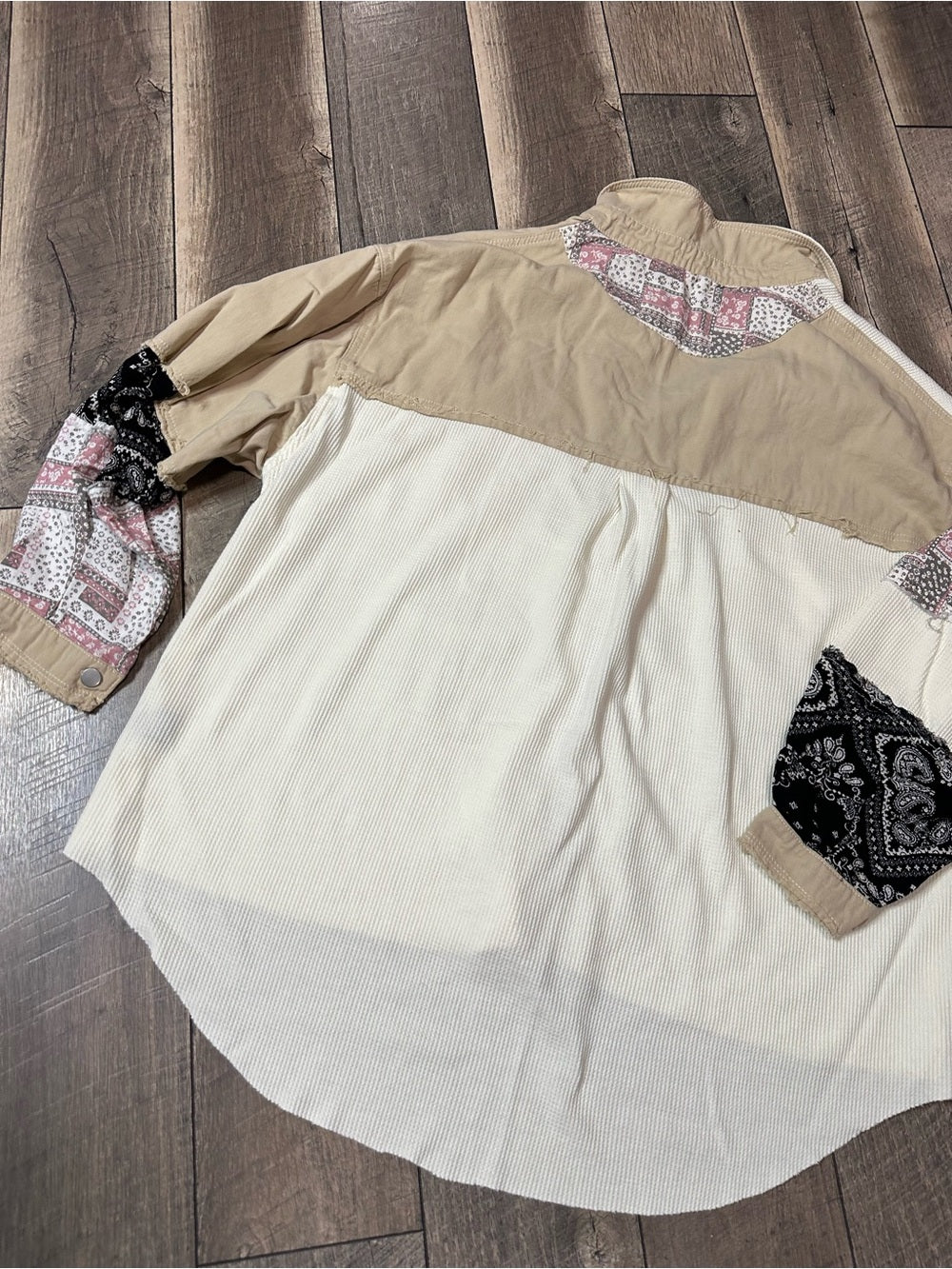 POL Waffleknit Oversized Button Down