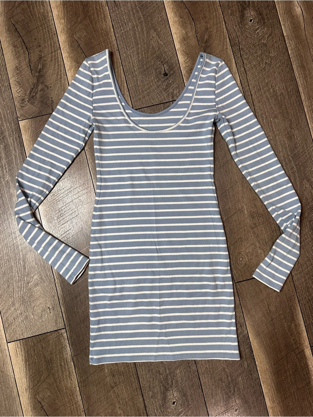 American Eagle Striped Long Sleeve Mini Dress