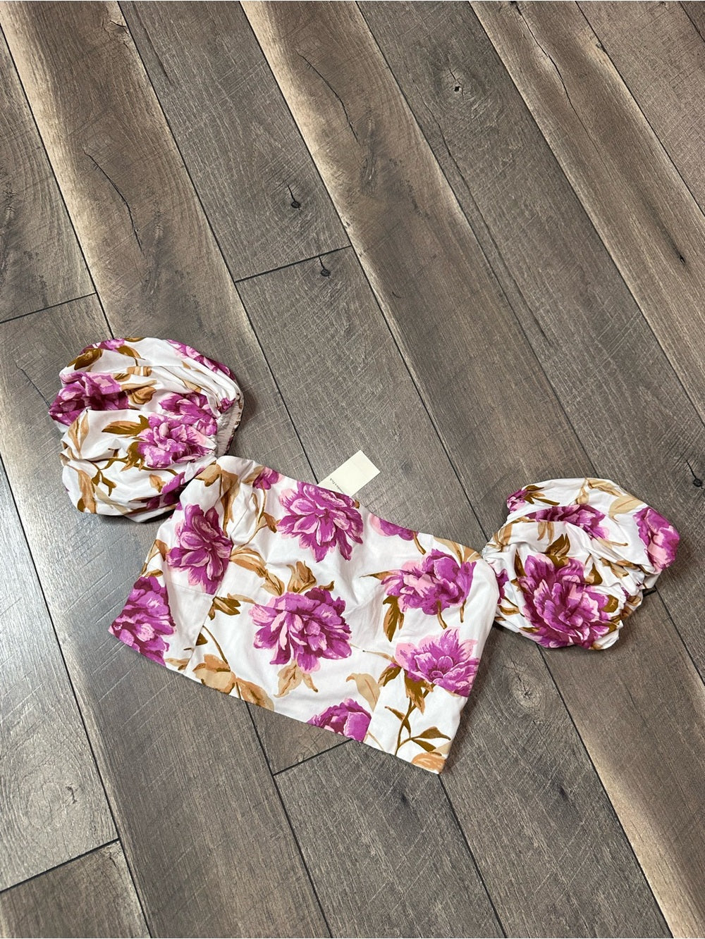 Abercrombie & Fitch Off Shoulder Crop Floral Top