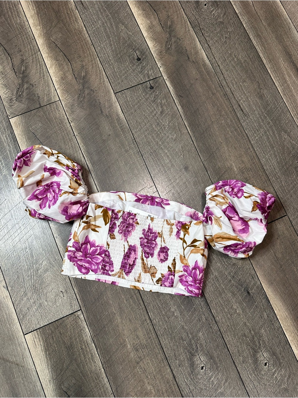 Abercrombie & Fitch Off Shoulder Crop Floral Top