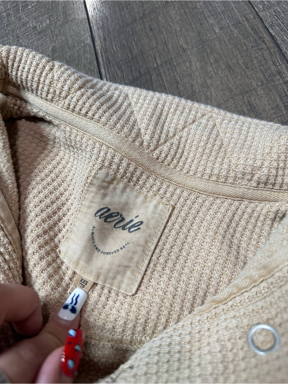 Aerie Oversized Waffleknit 1/2 Button Pullover