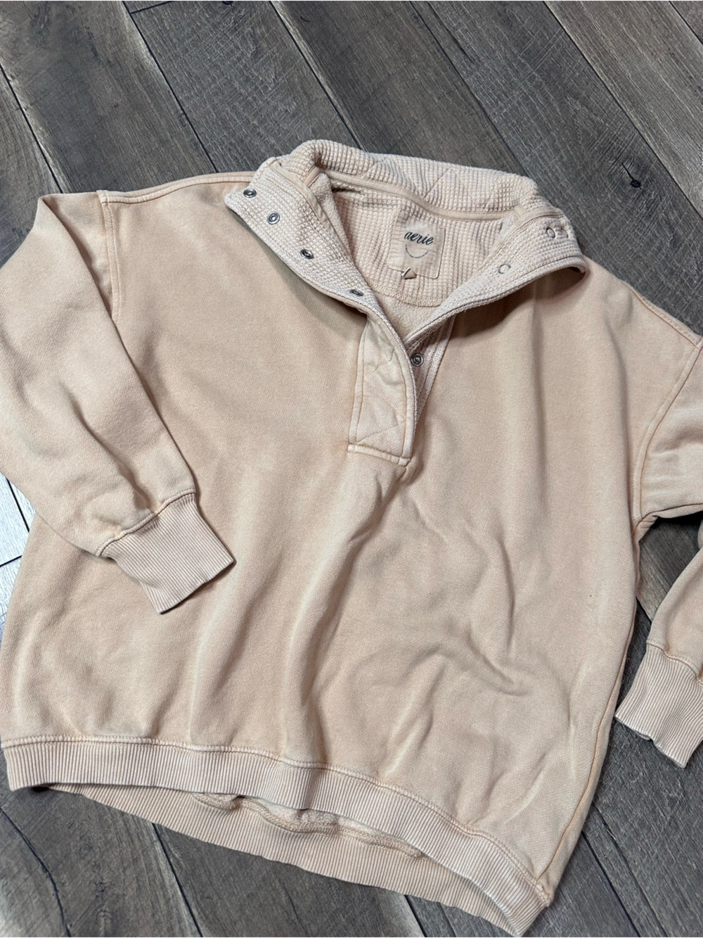 Aerie Oversized Waffleknit 1/2 Button Pullover