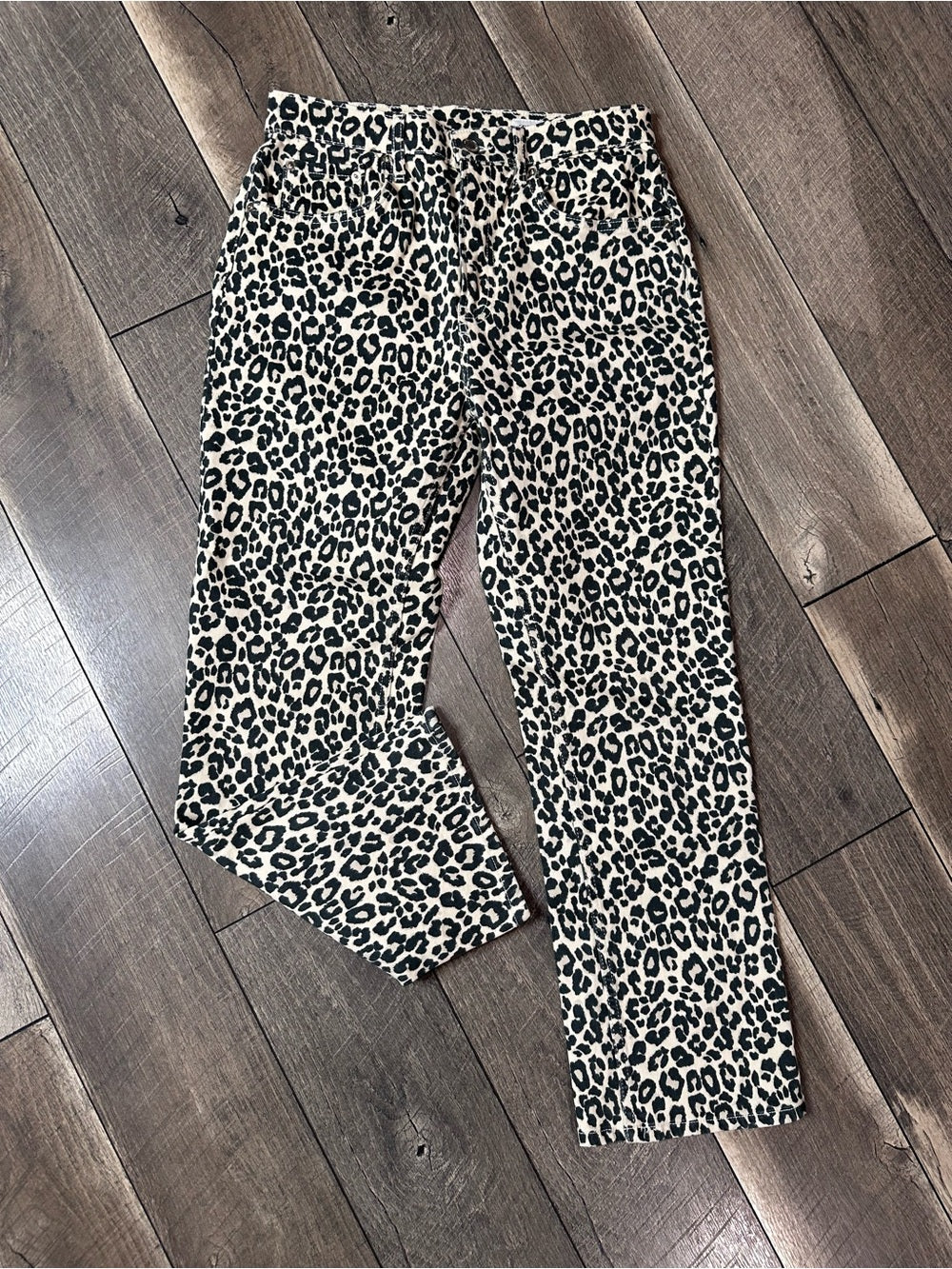 Zara Hi Rise Leopard Jeans
