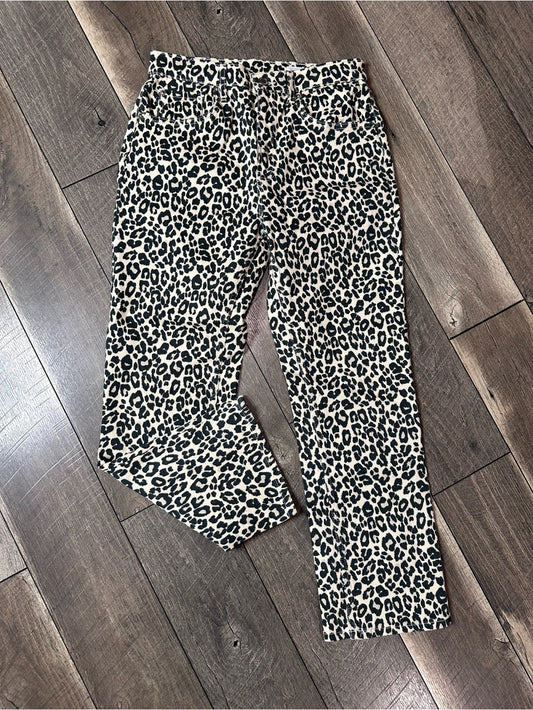 Zara Hi Rise Leopard Jeans
