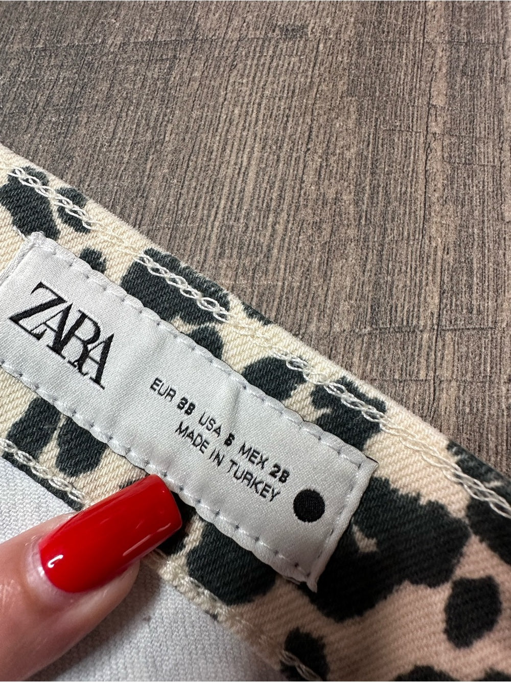 Zara Hi Rise Leopard Jeans