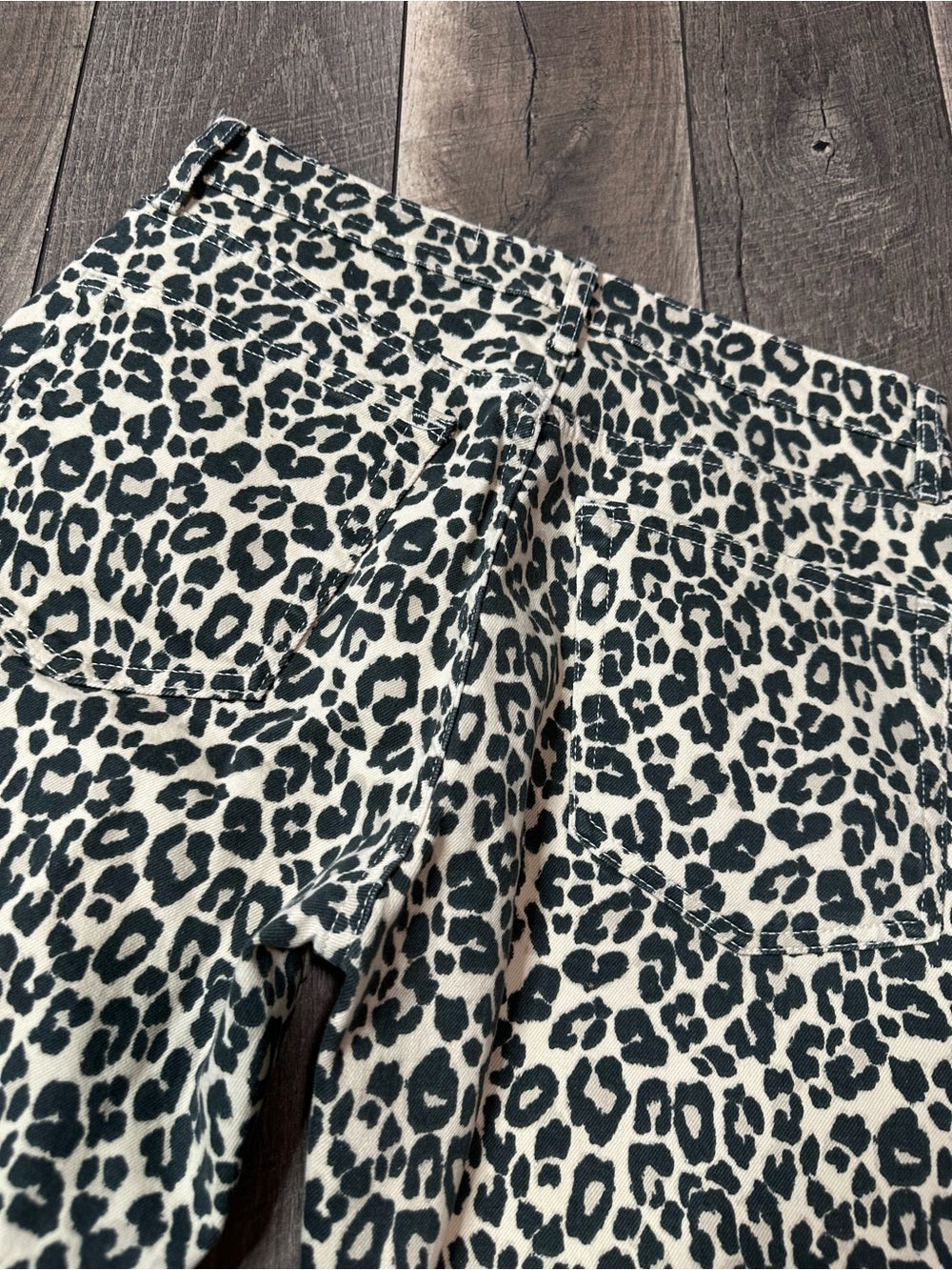 Zara Hi Rise Leopard Jeans