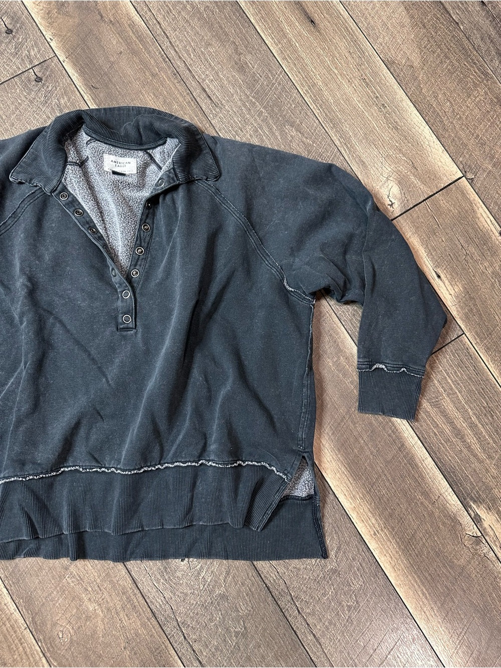American Eagle Oversized 1/2 Button Pullover