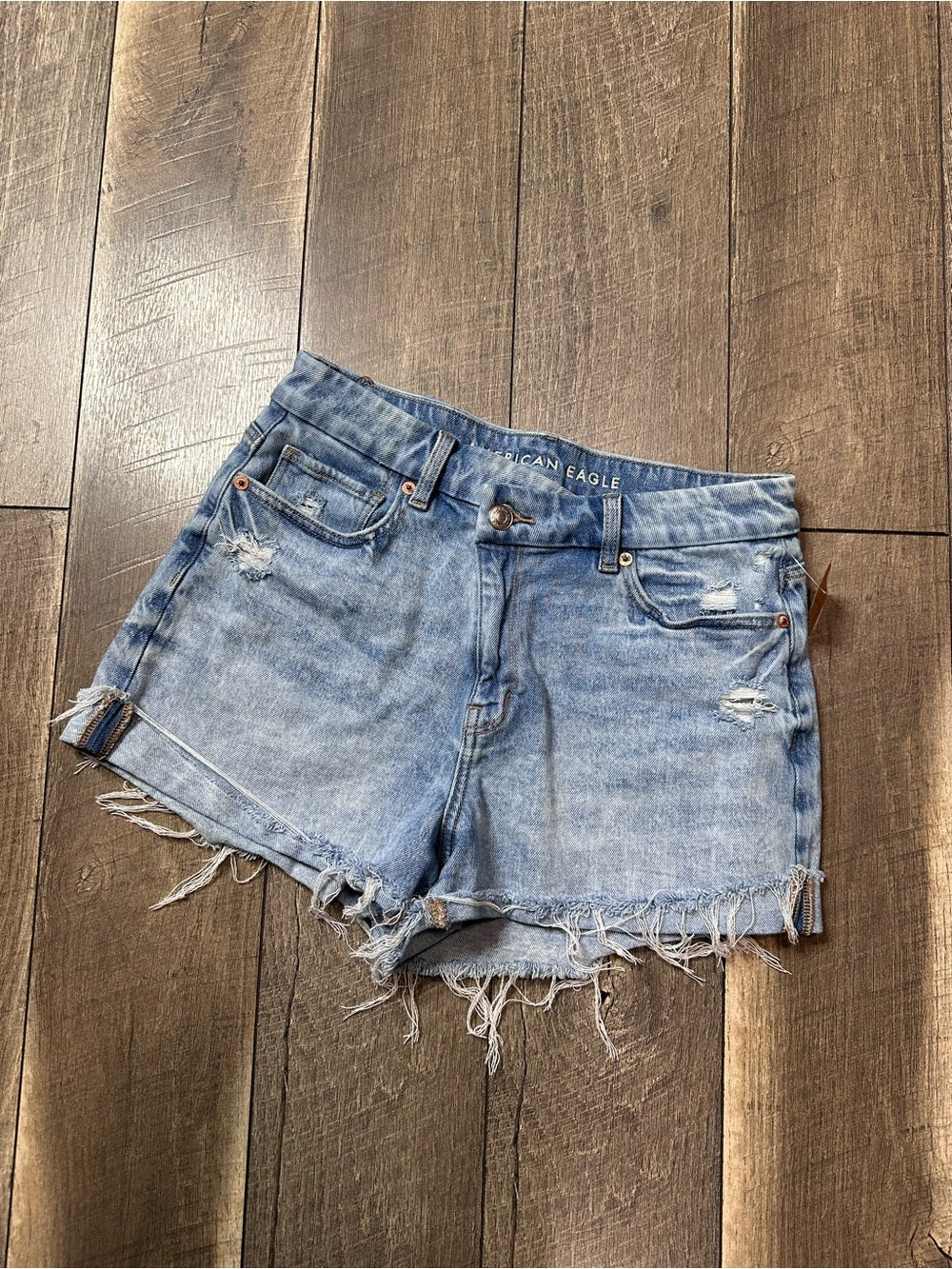 American Eagle Crossover Waist Curvy Mom Shorts