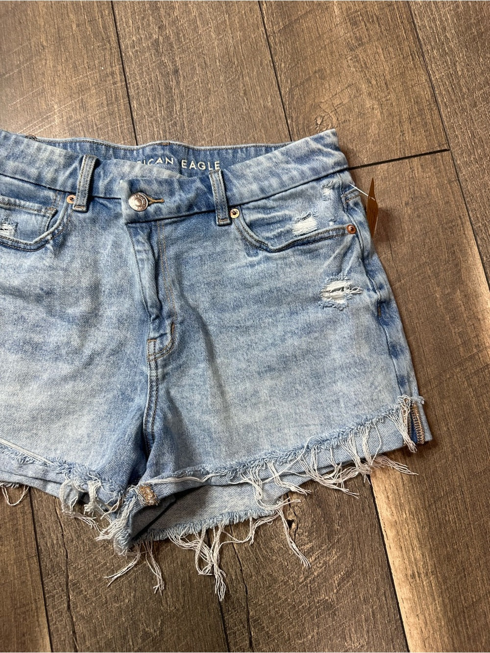 American Eagle Crossover Waist Curvy Mom Shorts