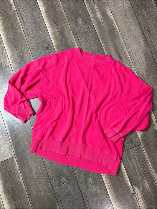 Aerie Hot Pink Oversized Crewneck