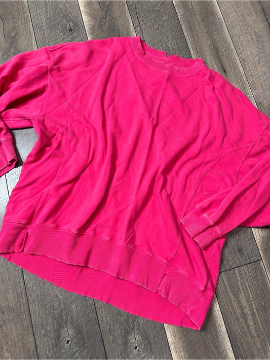 Aerie Hot Pink Oversized Crewneck