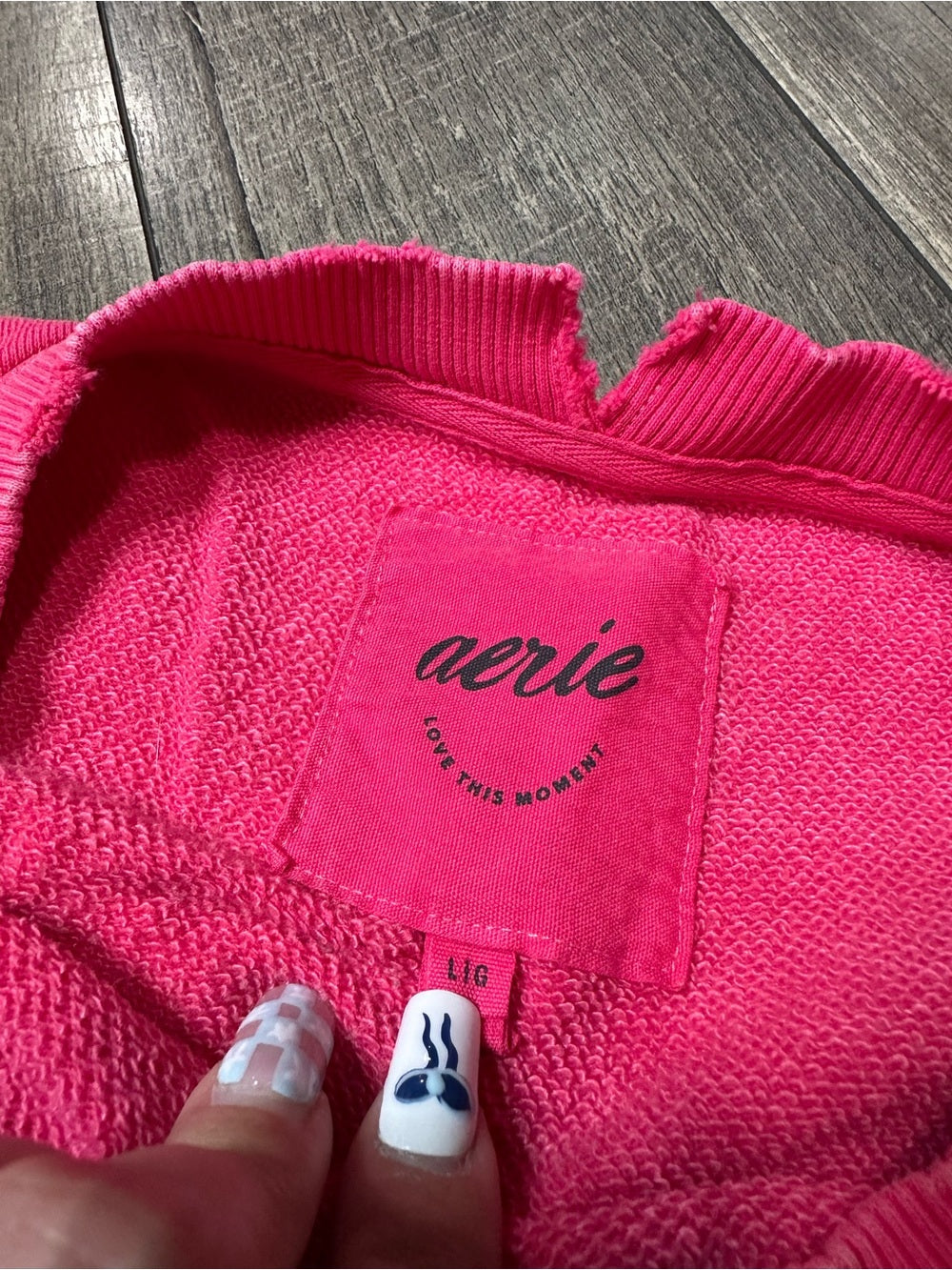 Aerie Hot Pink Oversized Crewneck