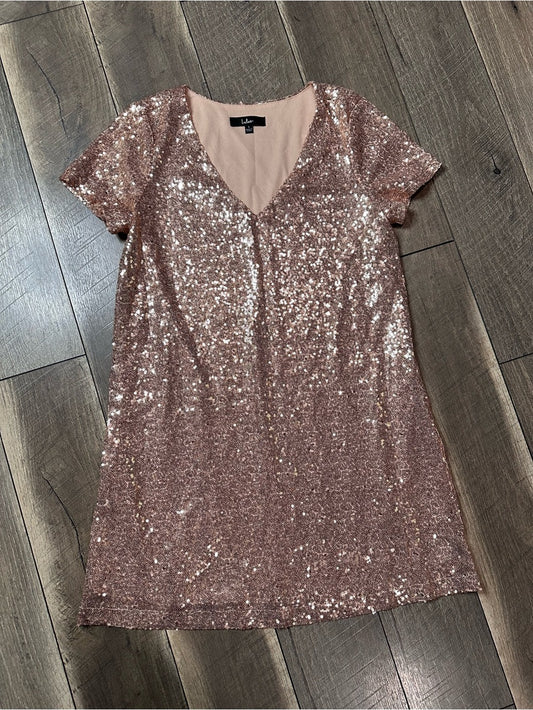 Lulus Sequin Short Sleeve Mini Dress