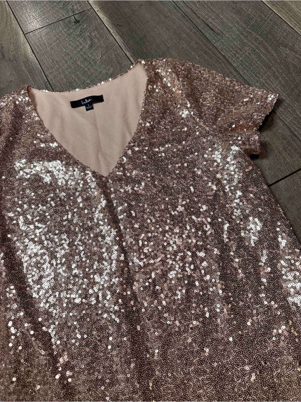 Lulus Sequin Short Sleeve Mini Dress