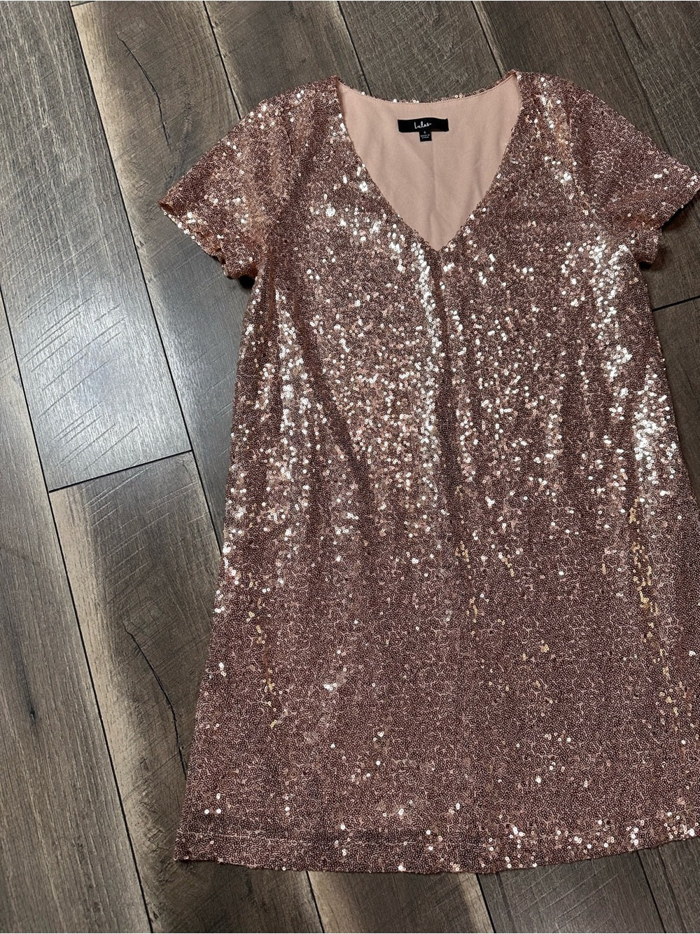 Lulus Sequin Short Sleeve Mini Dress