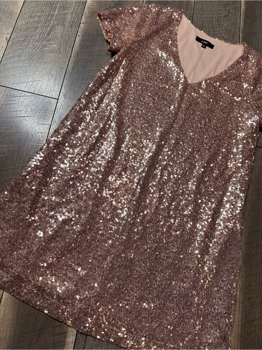 Lulus Sequin Short Sleeve Mini Dress