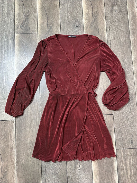 Zara Plunge V Wrap Mini Dress