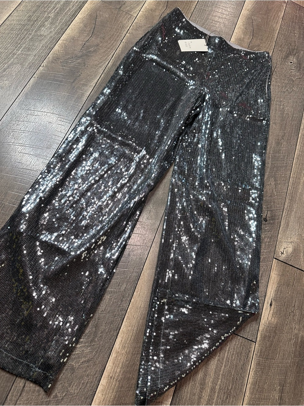 A New Day Sequin Wide Leg Pants (lined) (new with tags)