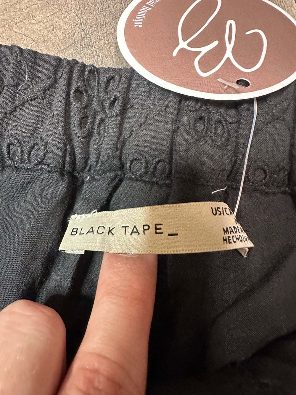Black Tape Floral Eyelet Crop Pants (new with tags)