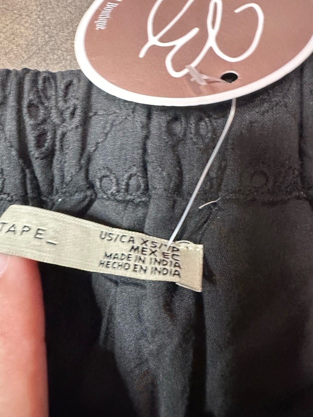 Black Tape Floral Eyelet Crop Pants (new with tags)
