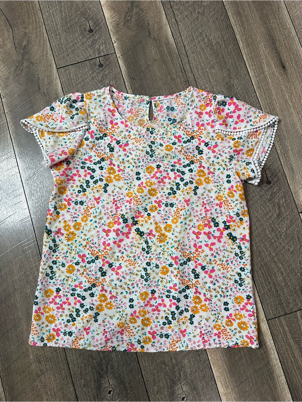 Unbranded Floral Short Sleeve Top