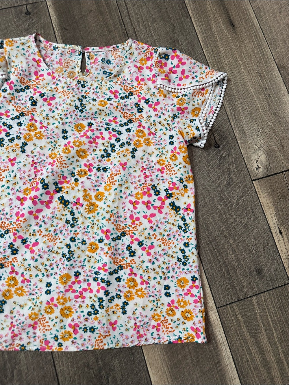 Unbranded Floral Short Sleeve Top