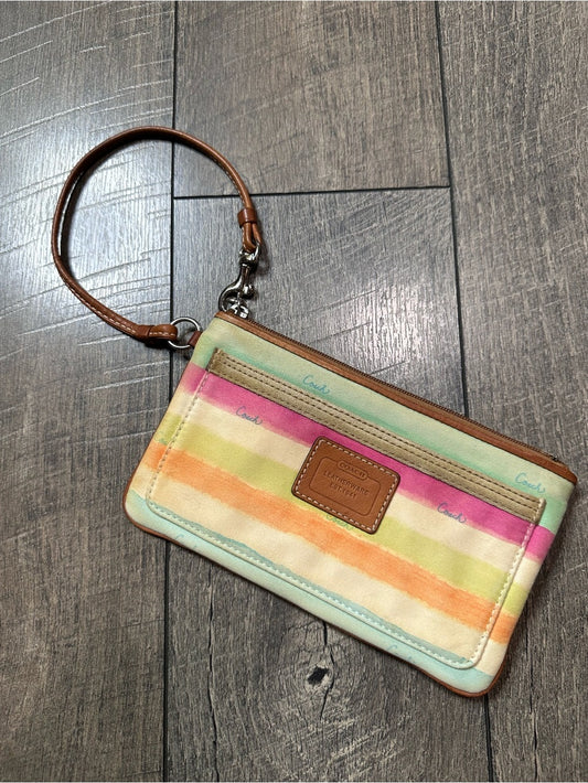 Coach Hampton Watercolor Stripe Wristlet