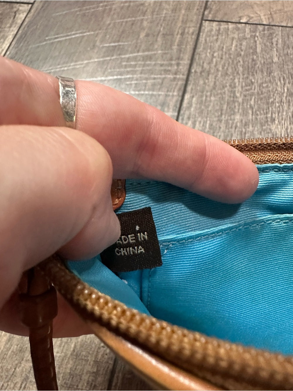 Coach Hampton Watercolor Stripe Wristlet
