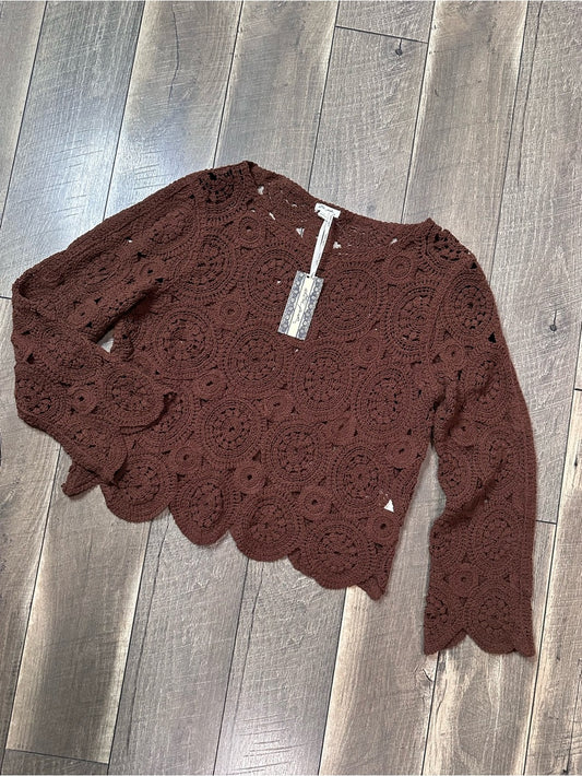 Ultra Pink Crochet Sweater