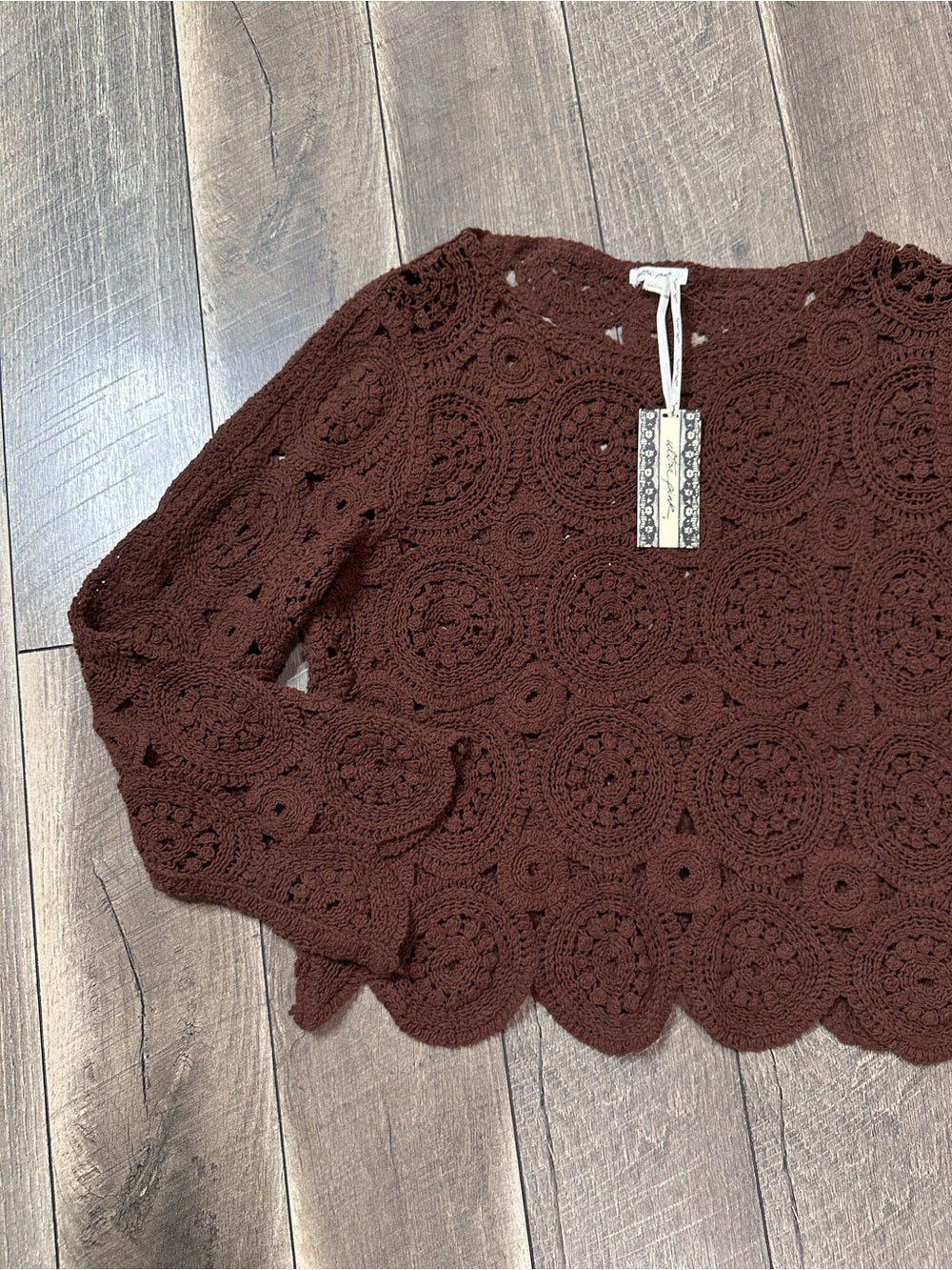 Ultra Pink Crochet Sweater (new with tags)