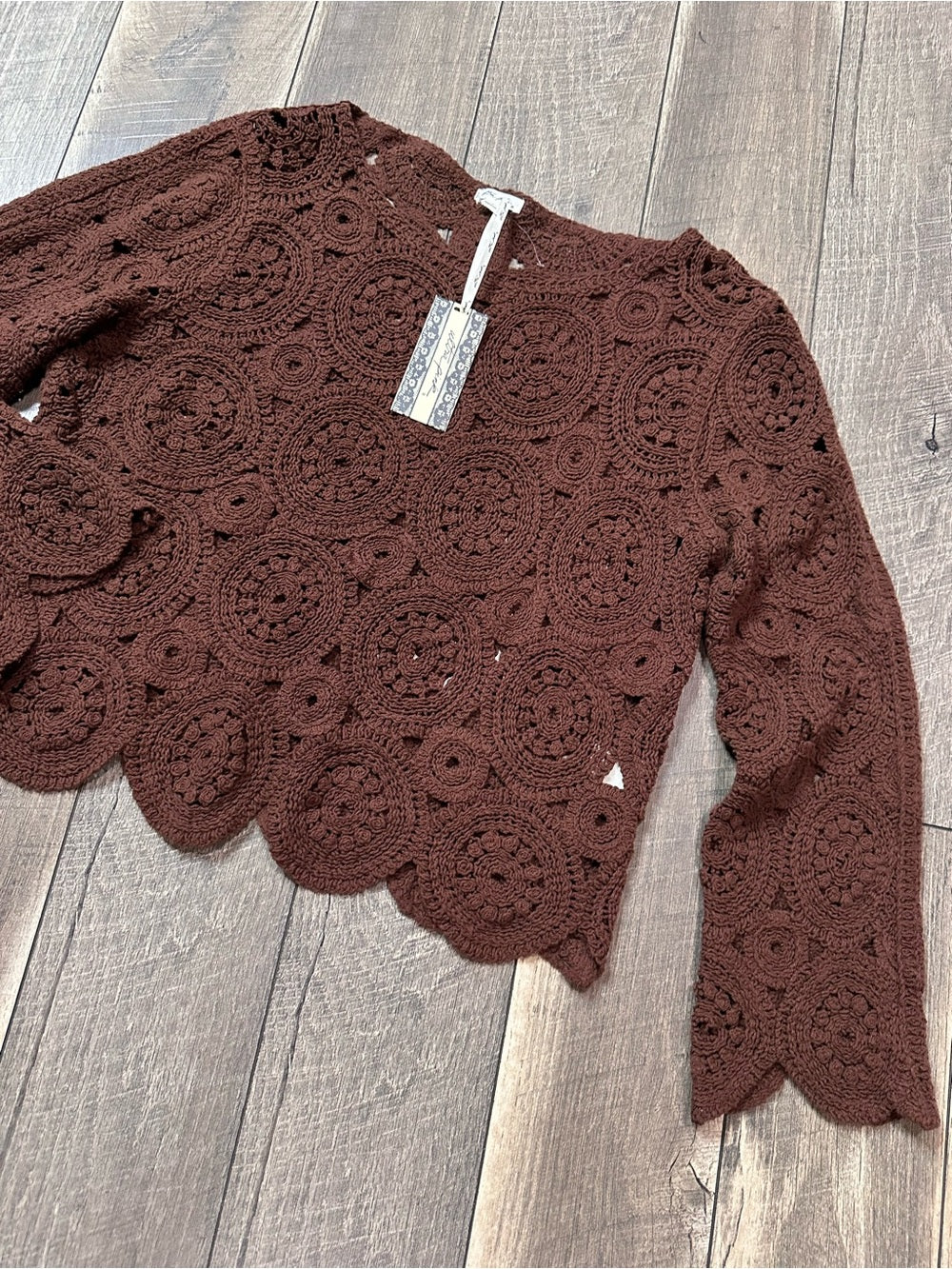 Ultra Pink Crochet Sweater (new with tags)