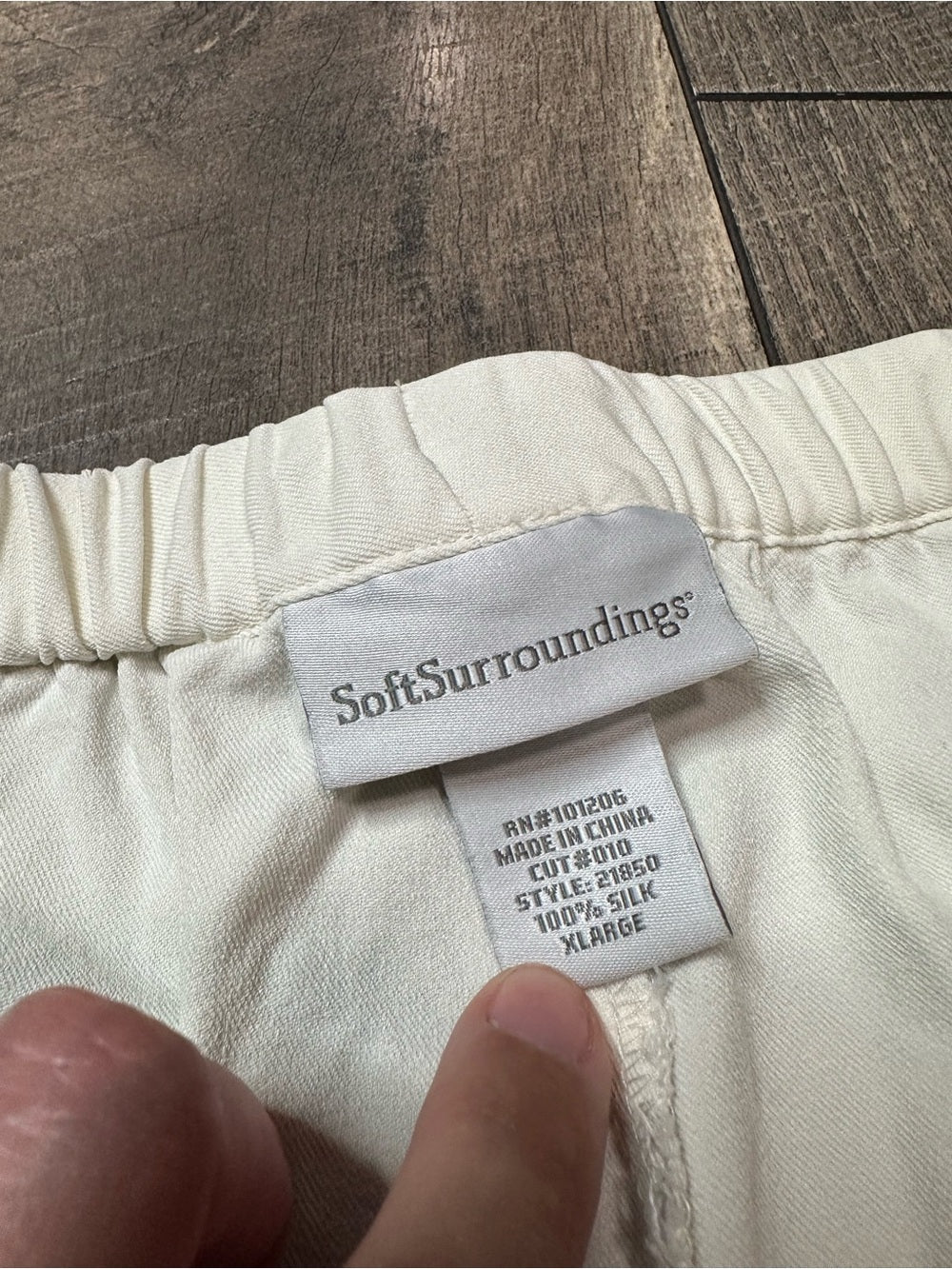 Soft Surroundings White Silk Pants