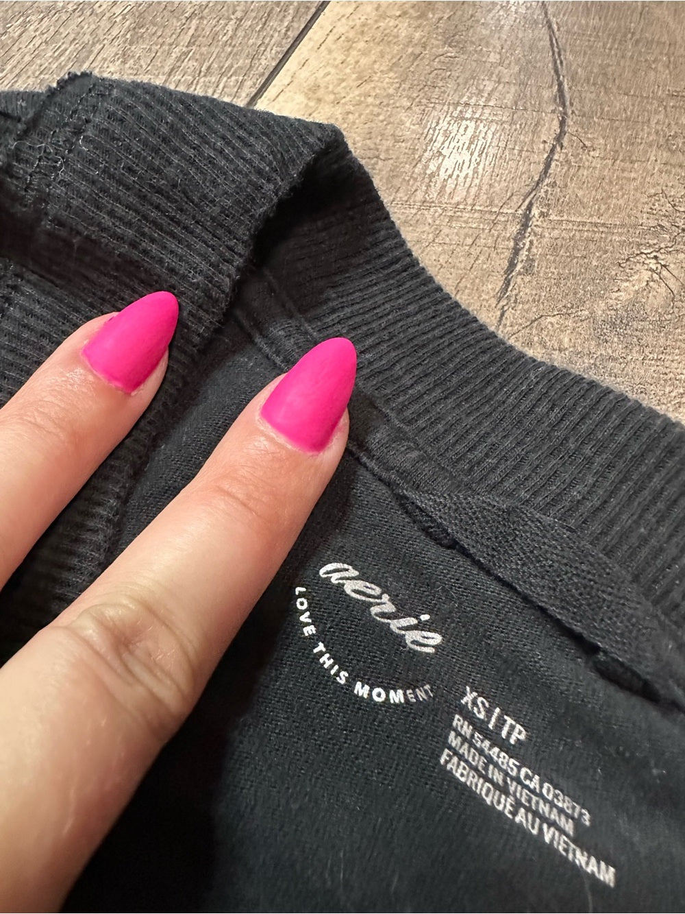 Aerie Black Oversized Long Sleeve Top
