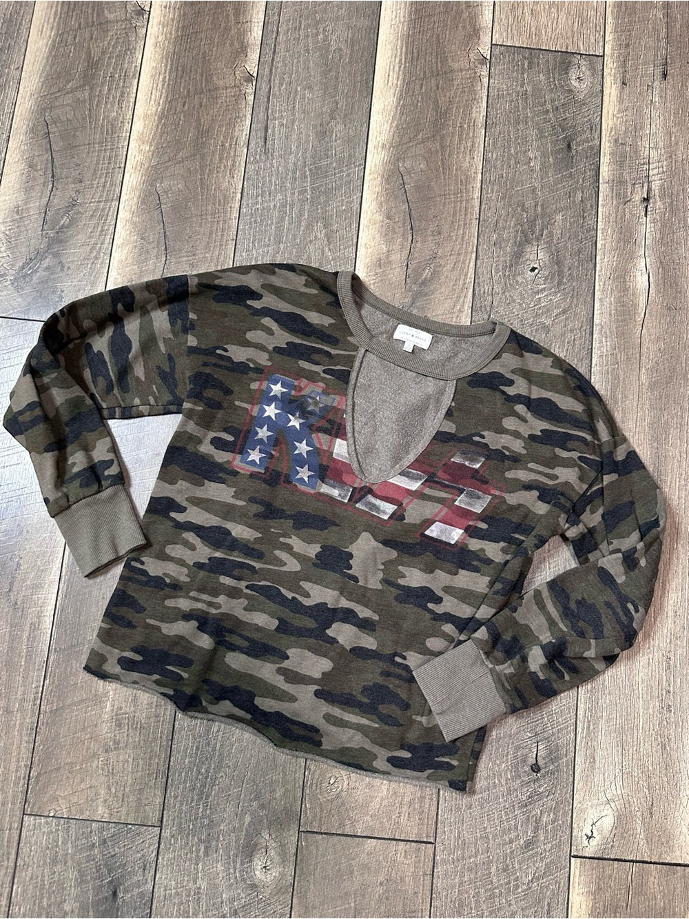 Lucky Brand Kiss Camo Pullover