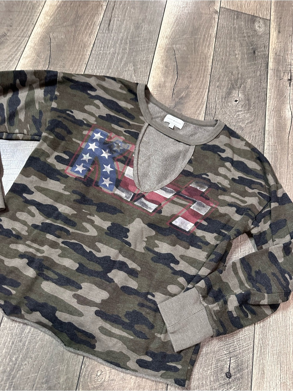 Lucky Brand Kiss Camo Pullover
