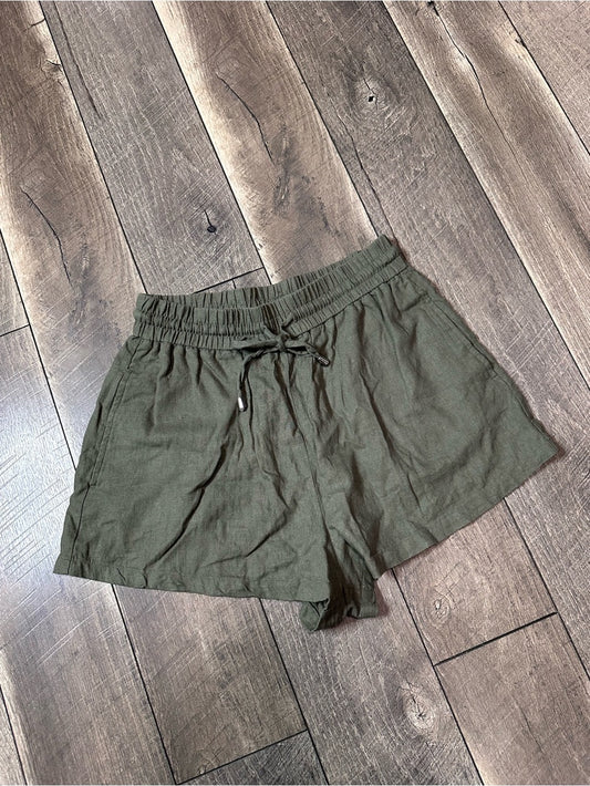 Zara Olive Tie Shorts