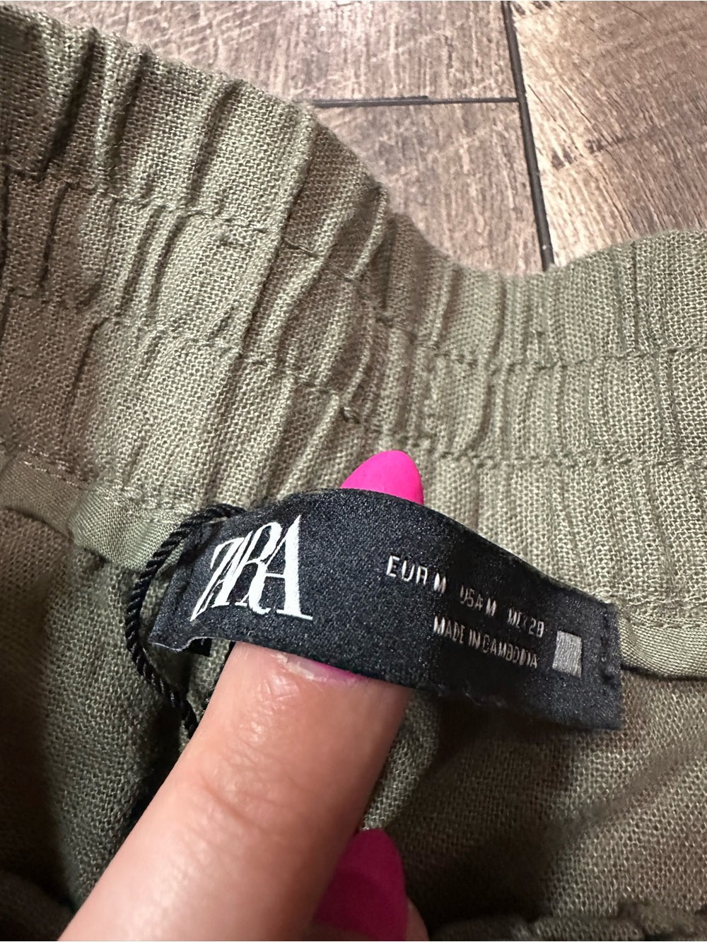 Zara Olive Tie Shorts