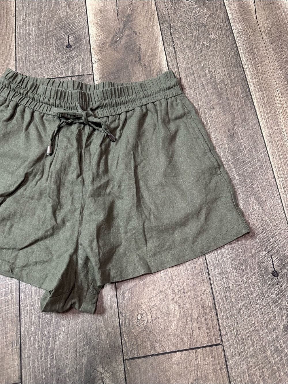 Zara Olive Tie Shorts