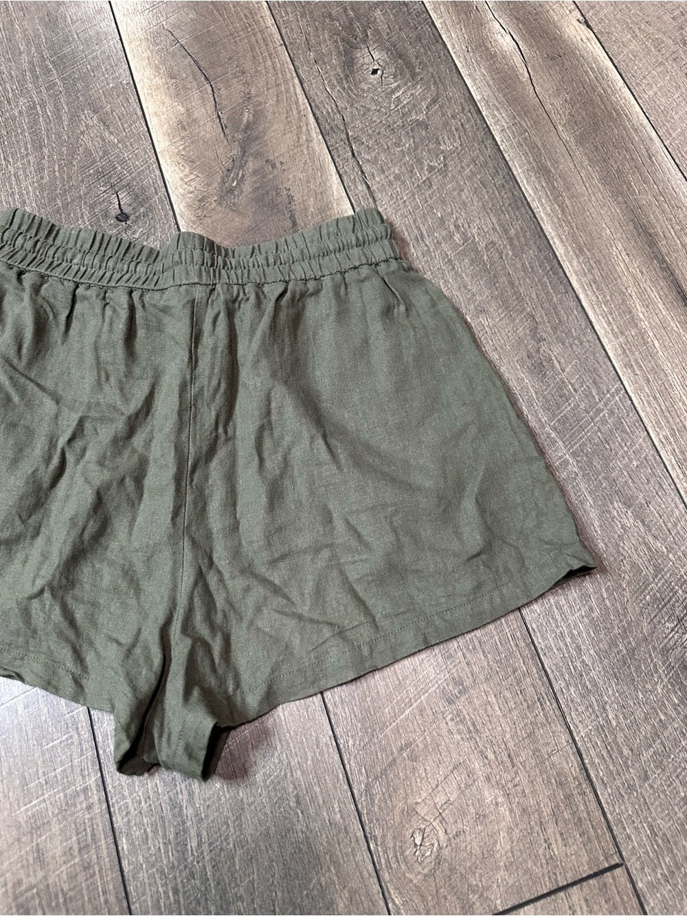 Zara Olive Tie Shorts