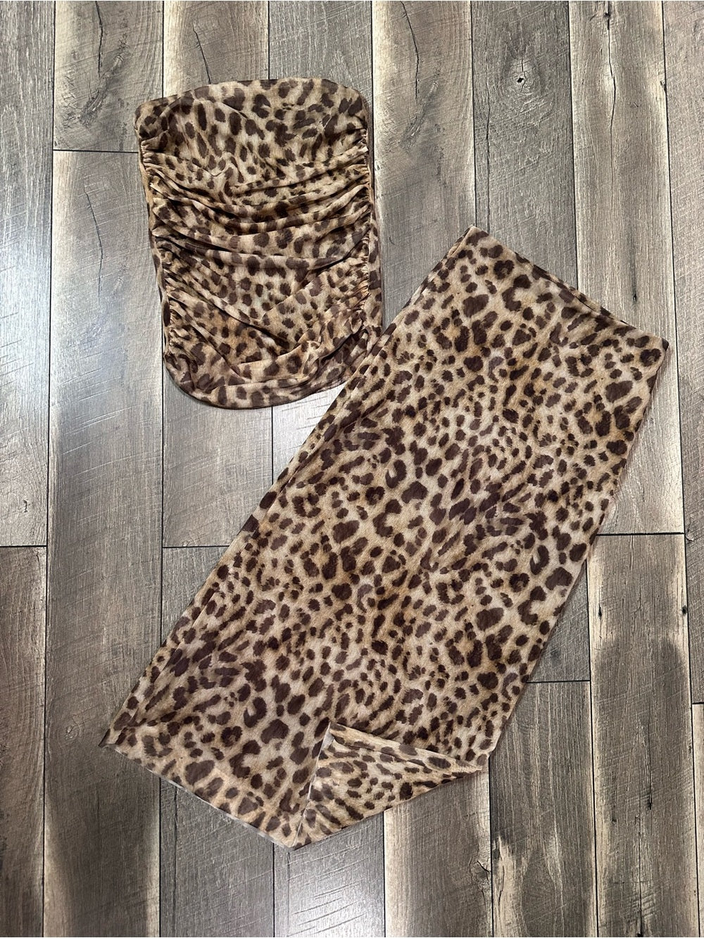 Zara Leopard 2 Piece Skirt Set