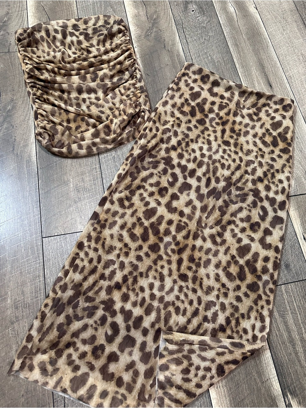 Zara Leopard 2 Piece Skirt Set